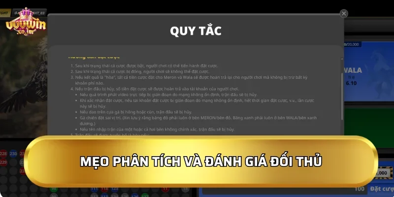 Mẹo chơi đá gà phân tích và đánh giá đối thủ
