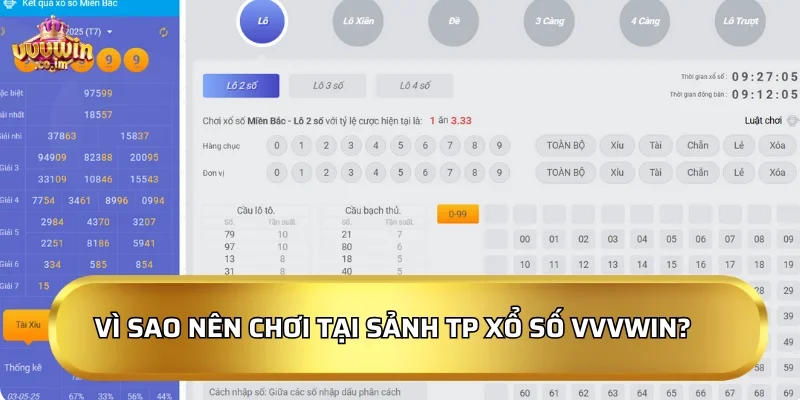 Vì sao nên chơi tại Sảnh TP Xổ Số VVVWin?